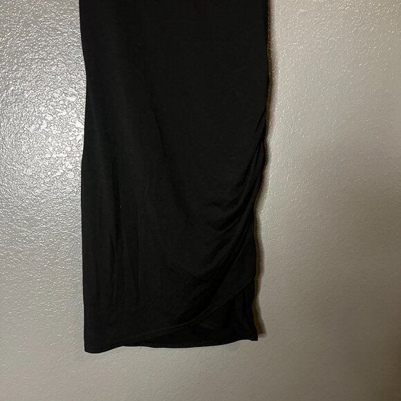 BTFBM Black Bodycon Midi Dress Women’s Sleeveless Ruched Side Casual - Picture 9 of 9